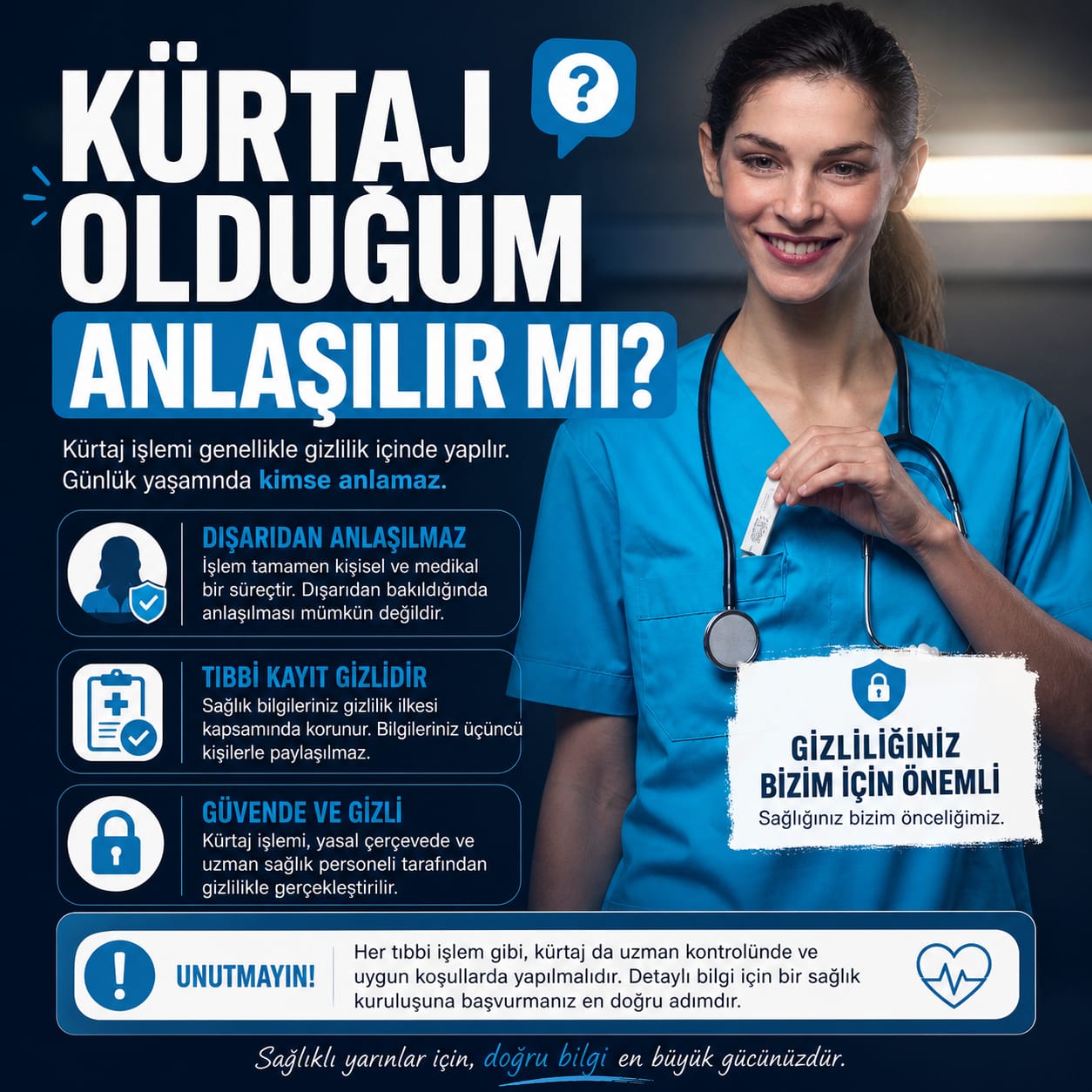 kürtaj olduğum anlaşılır mı